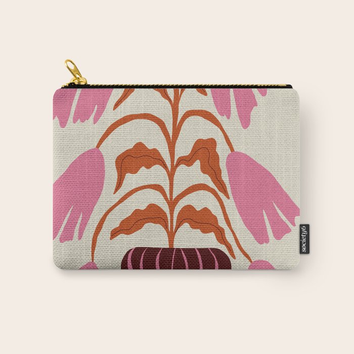 Pink dropping flower pottery   Carry All Pouch Gallery Image 1