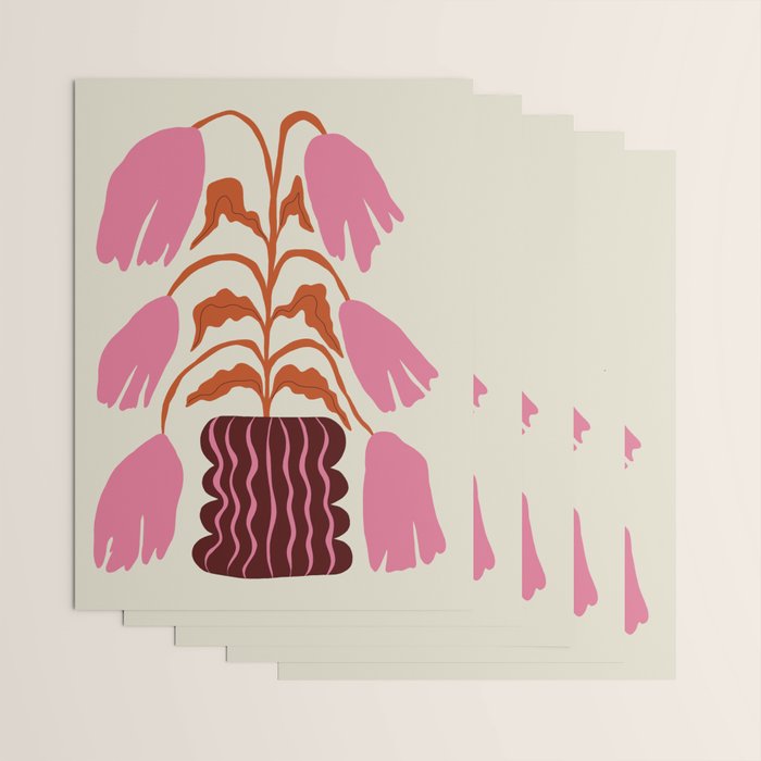 Pink dropping flower pottery   Wrapping Paper Gallery Image 3