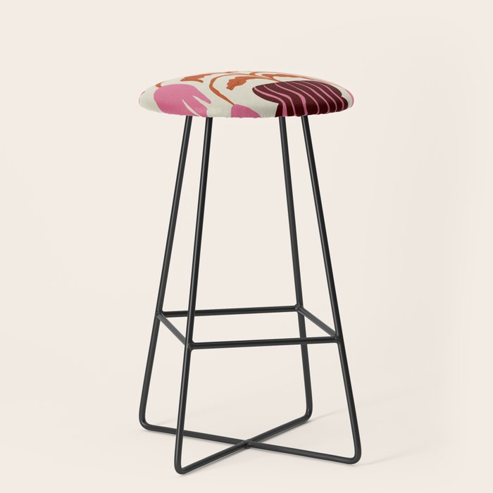 Pink dropping flower pottery   Stool Gallery Image 1