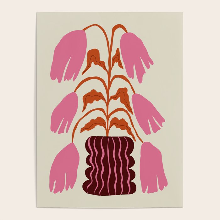 Pink dropping flower pottery   Poster Gallery Image 4