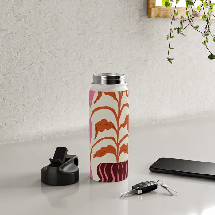 Pink dropping flower pottery   Water Bottle Gallery Image 4