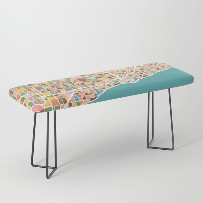 Chicago Map Art Bench Gallery Image 1
