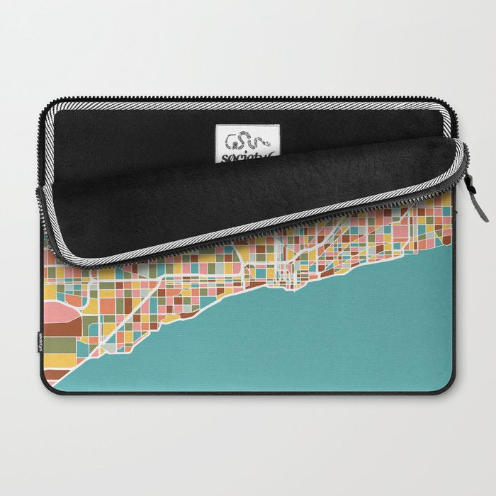 Chicago Map Art Laptop Sleeve Gallery Image 2