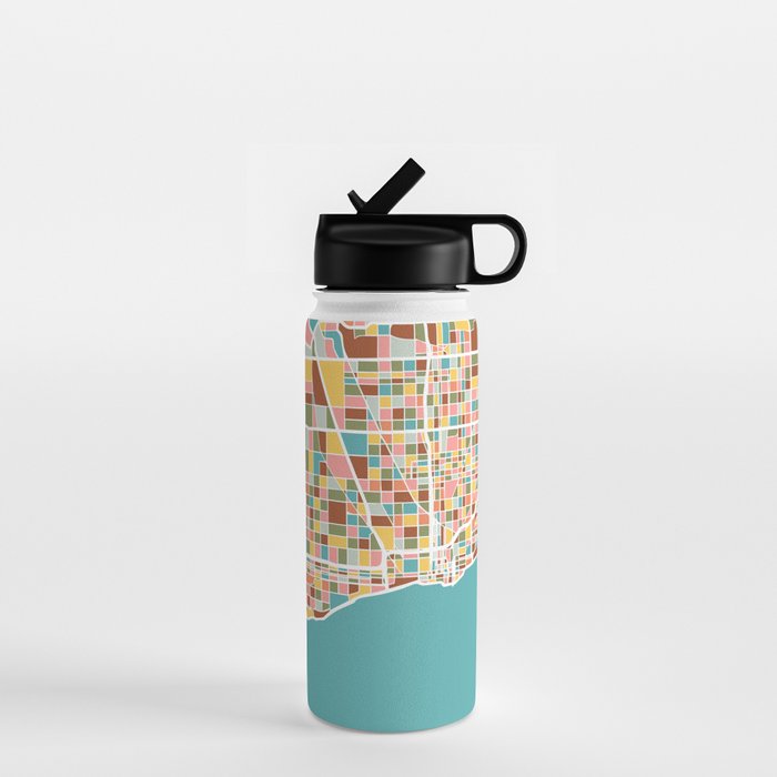 Chicago Map Art Water Bottle Gallery Image 1