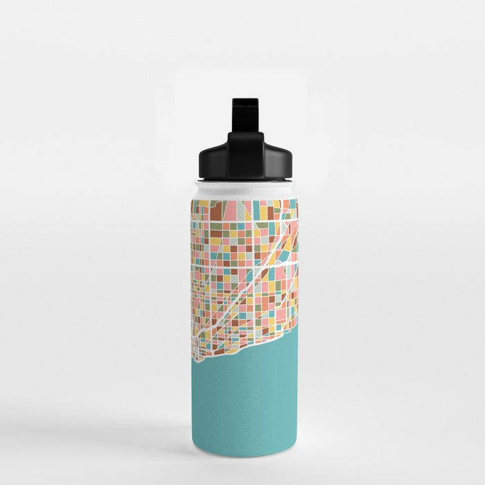 Chicago Map Art Water Bottle Gallery Image 2