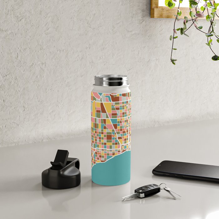 Chicago Map Art Water Bottle Gallery Image 4