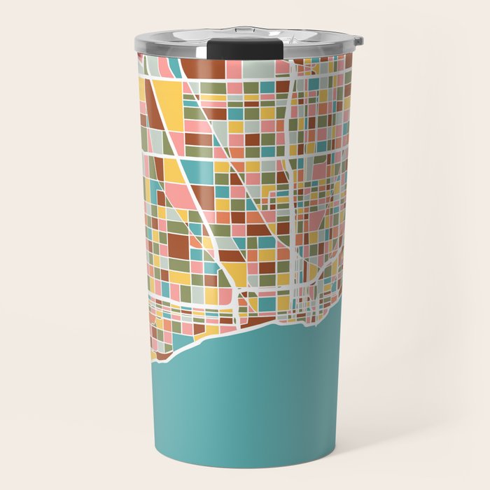 Chicago Map Art Travel Mug Gallery Image 1