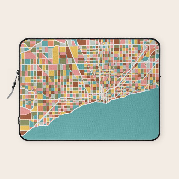 Chicago Map Art Laptop Sleeve Gallery Image 1