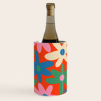 Daisy Time Colorful Retro Floral Pattern on Red Wine Chiller Gallery Image 3