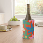 Daisy Time Colorful Retro Floral Pattern on Red Wine Chiller Gallery Image 4