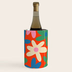 Daisy Time Colorful Retro Floral Pattern on Red Wine Chiller Gallery Image 2