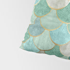 Moroccan Mermaid Fish Scale Pattern, Green and Gold Pillow Sham Gallery Image 4
