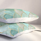 Moroccan Mermaid Fish Scale Pattern, Green and Gold Pillow Sham Gallery Image 3