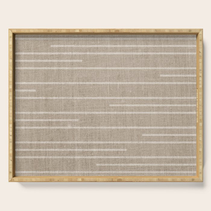 Boho Minimal Neutral Stripes Pattern Serving Tray Gallery Image 1