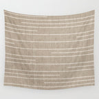 Boho Minimal Neutral Stripes Pattern Wall Tapestry Gallery Image 4