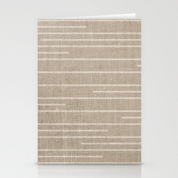 Boho Minimal Neutral Stripes Pattern Stationery Card Gallery Image 1