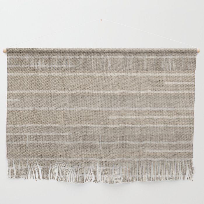 Boho Minimal Neutral Stripes Pattern Wall Hanging Gallery Image 1