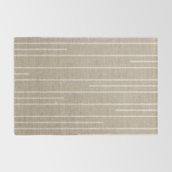 Boho Minimal Neutral Stripes Pattern Rug Gallery Image 2