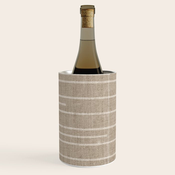 Boho Minimal Neutral Stripes Pattern Wine Chiller Gallery Image 2