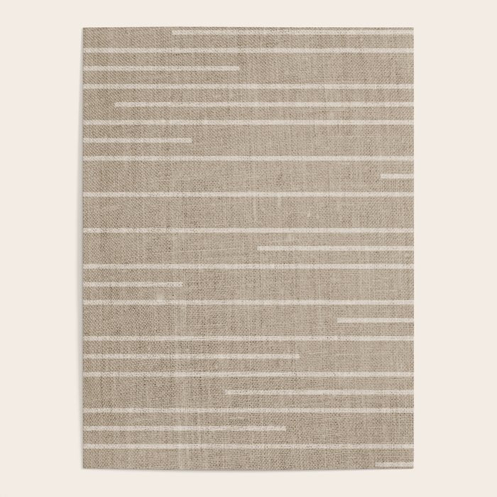 Boho Minimal Neutral Stripes Pattern Poster Gallery Image 4