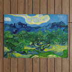 Olive Trees by Vincent Van Gogh Oil Painting Outdoor Rug Gallery Image 1