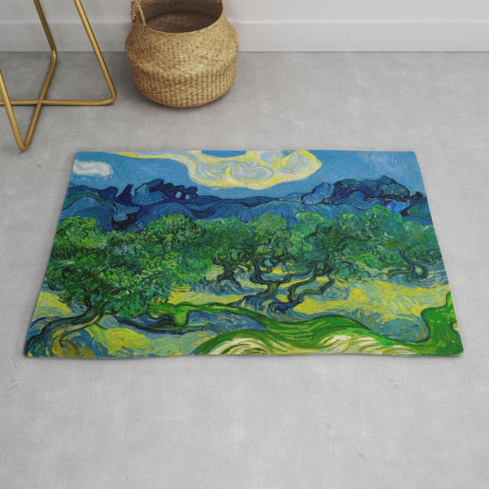 Olive Trees by Vincent Van Gogh Oil Painting Rug Gallery Image 1