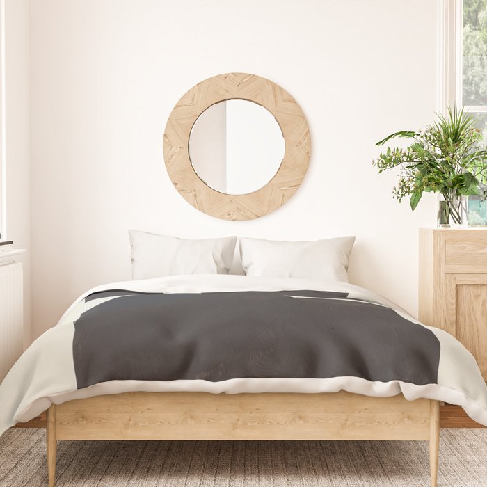 Black & White Minimalist Abstract Shapes Patterns Black Ink Painting Duvet Cover Gallery Image 3
