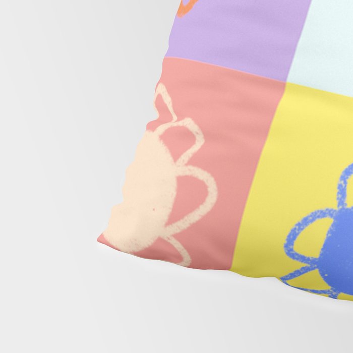 Floral checkerboard pattern Pillow Sham Gallery Image 4