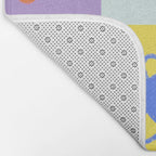 Floral checkerboard pattern Bath Mat Gallery Image 2