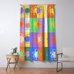 Floral checkerboard pattern Window Curtain Gallery Image 5