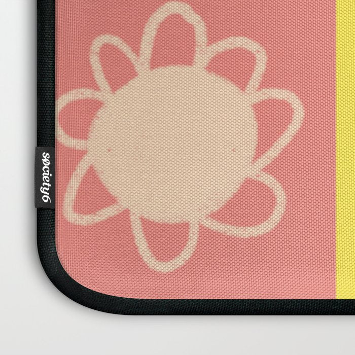 Floral checkerboard pattern Laptop Sleeve Gallery Image 3