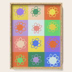 Floral checkerboard pattern Serving Tray Gallery Image 1