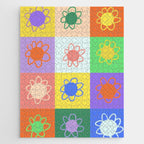 Floral checkerboard pattern Jigsaw Puzzle Gallery Image 1