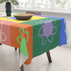 Floral checkerboard pattern Tablecloth Gallery Image 3