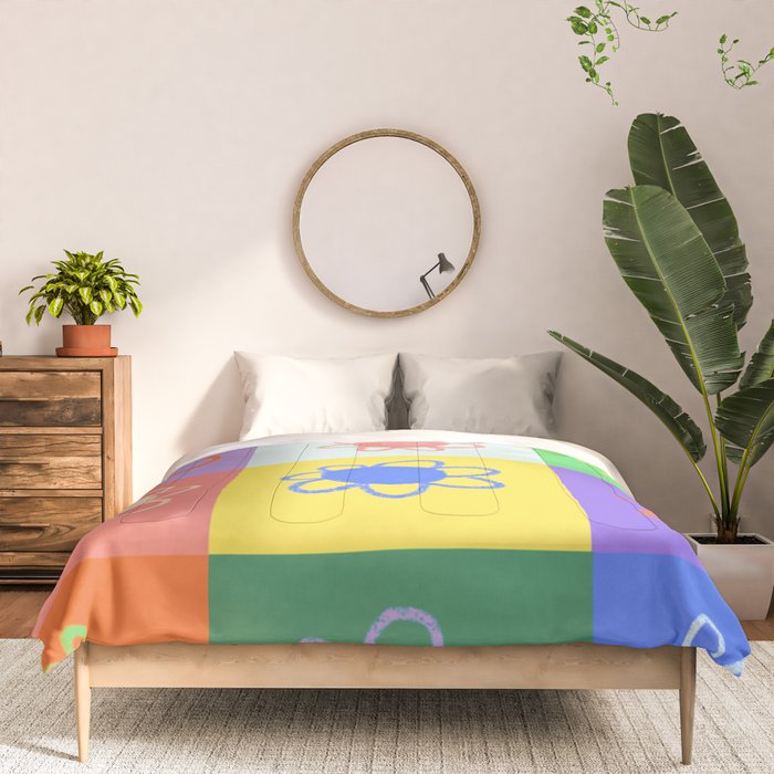 Floral checkerboard pattern Comforter Gallery Image 3