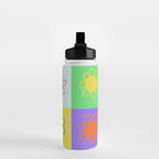 Floral checkerboard pattern Water Bottle Gallery Image 2