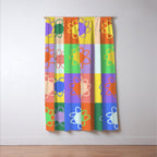 Floral checkerboard pattern Window Curtain Gallery Image 3