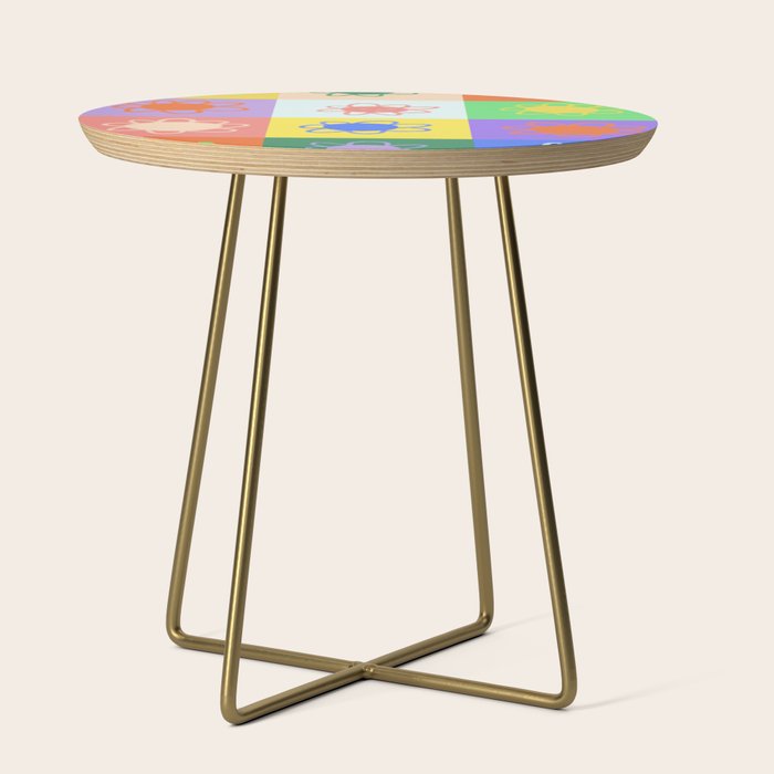 Floral checkerboard pattern Side Table Gallery Image 1