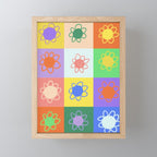 Floral checkerboard pattern Mini Art Print Gallery Image 1