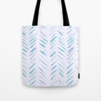 Baby blue and teal herringbone - watercolor brush strokes Tote Bag Gallery Image 1