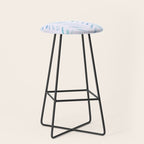 Baby blue and teal herringbone - watercolor brush strokes Stool Gallery Image 1