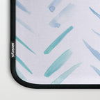 Baby blue and teal herringbone - watercolor brush strokes Laptop Sleeve Gallery Image 3