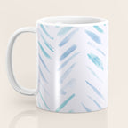 Baby blue and teal herringbone - watercolor brush strokes Coffee Mug Gallery Image 3