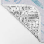 Baby blue and teal herringbone - watercolor brush strokes Bath Mat Gallery Image 2