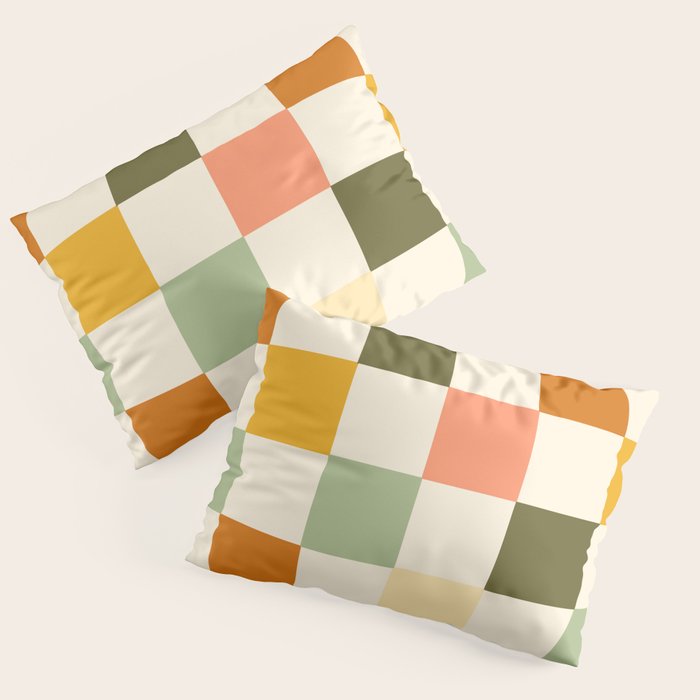 Vintage Checkerboard Pattern Pillow Sham Gallery Image 1