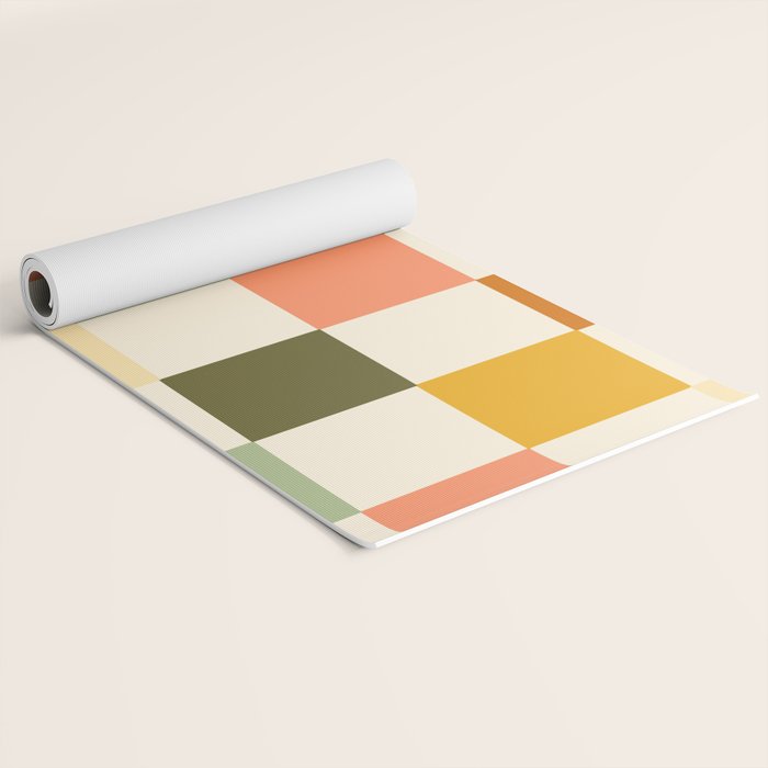 Vintage Checkerboard Pattern Yoga Mat Gallery Image 2