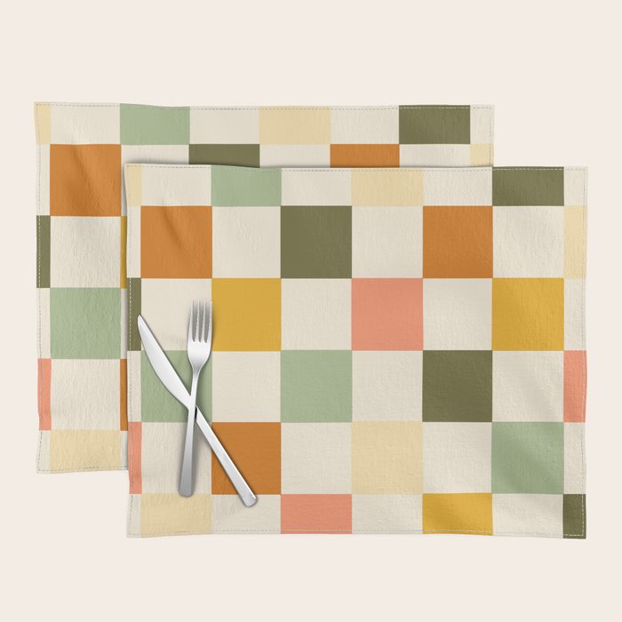 Vintage Checkerboard Pattern Placemat Gallery Image 1