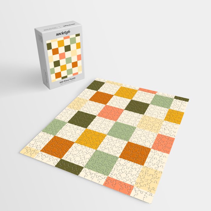 Vintage Checkerboard Pattern Jigsaw Puzzle Gallery Image 2