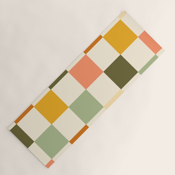 Vintage Checkerboard Pattern Yoga Mat Gallery Image 1