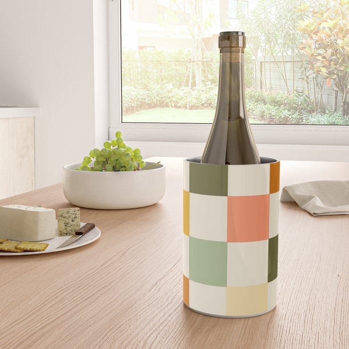 Vintage Checkerboard Pattern Wine Chiller Gallery Image 4